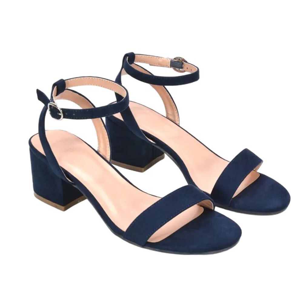XY London Womens/Ladies Gemma Strappy Low Block Heel Sandals / Navy
